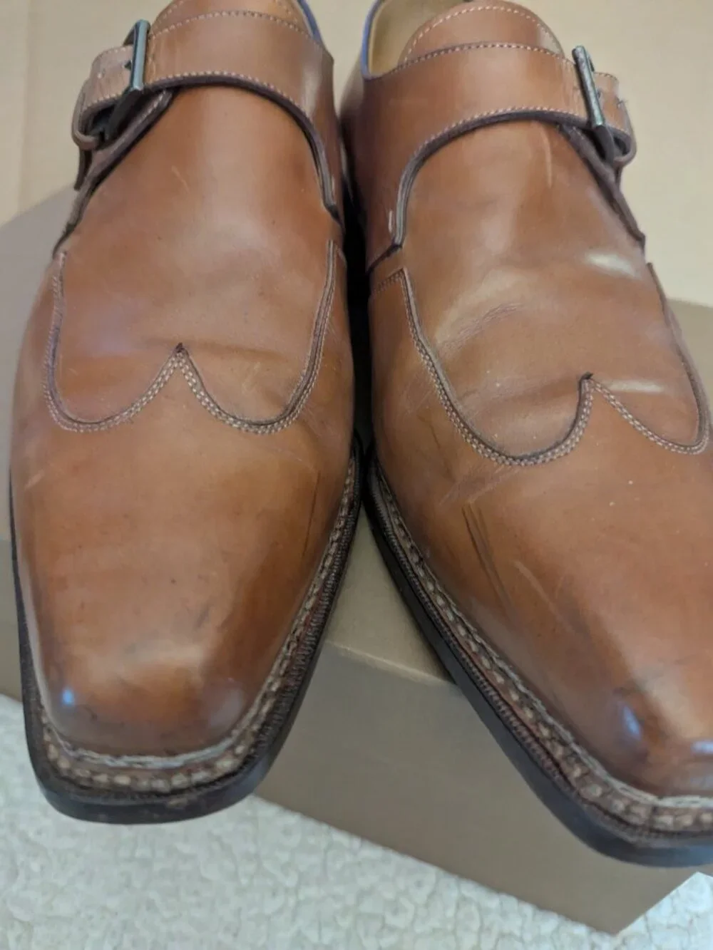 Roberto Biagini Italian Mens Strap Dress Shoes Size 10